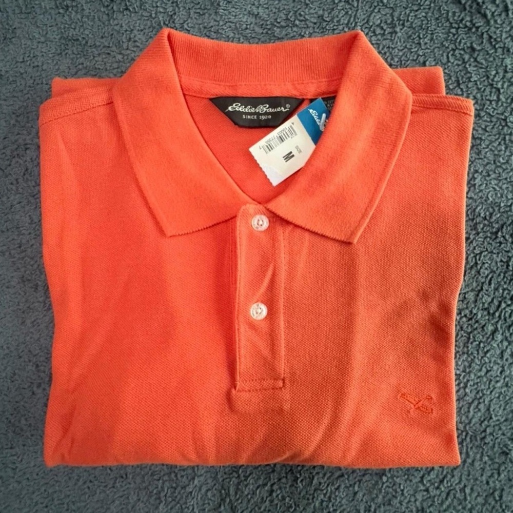 Eddie Bauer Men's Orange Polo Shirt